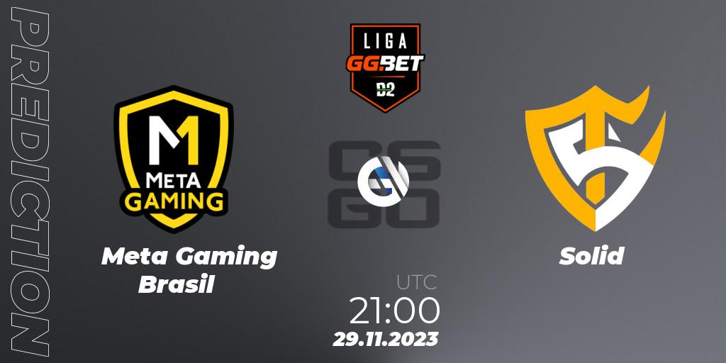 Meta Gaming Brasil vs Solid: Match Prediction. 29.11.23, CS2 (CS:GO), Dust2 Brasil Liga Season 2