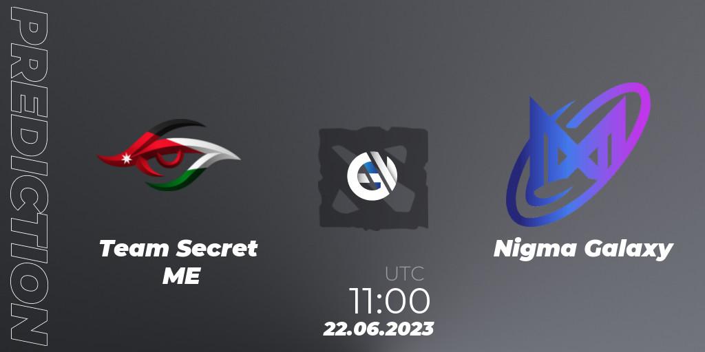 Team Secret ME vs Nigma Galaxy: Match Prediction. 22.06.2023 at 11:00, Dota 2, Riyadh Masters 2023 MENA Qualifier