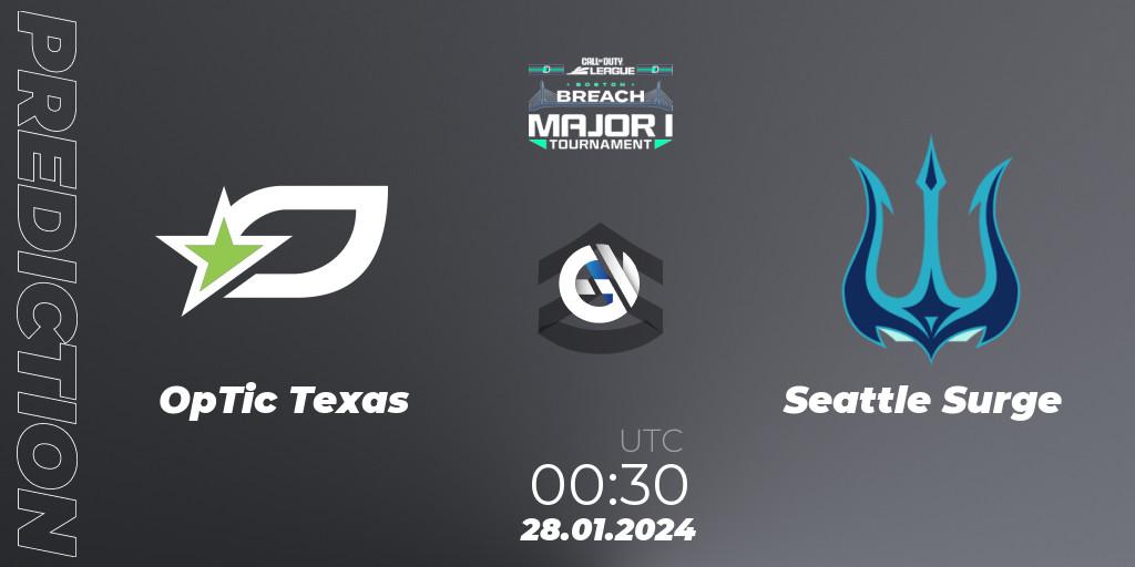 OpTic Texas vs Seattle Surge: Match Prediction. 28.01.24, Call of Duty, Call of Duty League 2024: Stage 1 Major