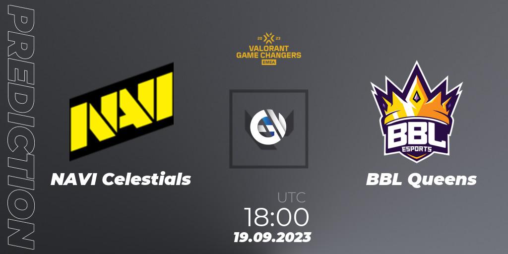 NAVI Celestials vs BBL Queens: Match Prediction. 19.09.2023 at 18:00, VALORANT, VCT 2023: Game Changers EMEA Stage 3 - Group Stage