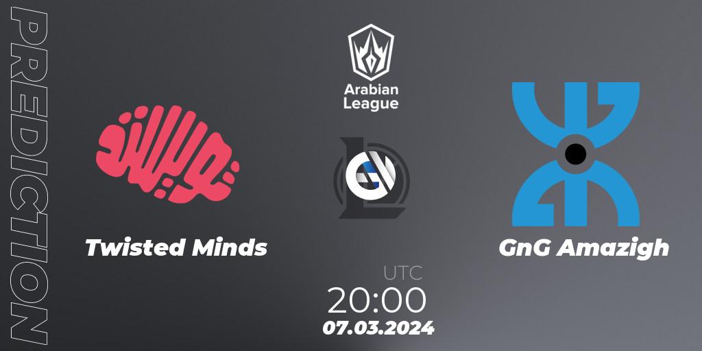 Twisted Minds vs GnG Amazigh: Match Prediction. 07.03.2024 at 20:00, LoL, Arabian League Spring 2024