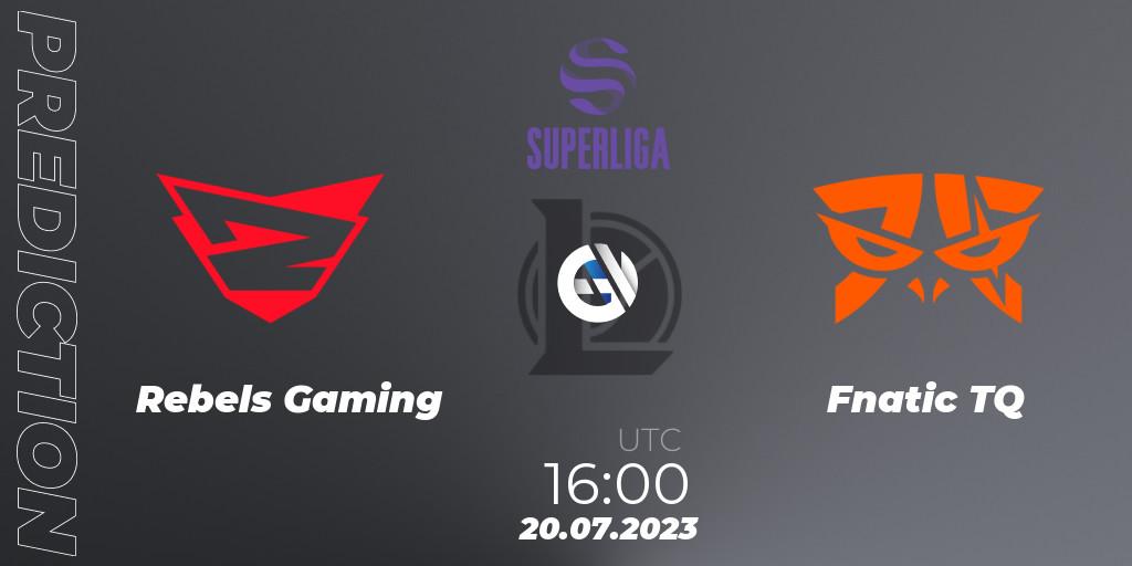 Rebels Gaming vs Fnatic TQ: Match Prediction. 20.07.23, LoL, Superliga Summer 2023 - Group Stage