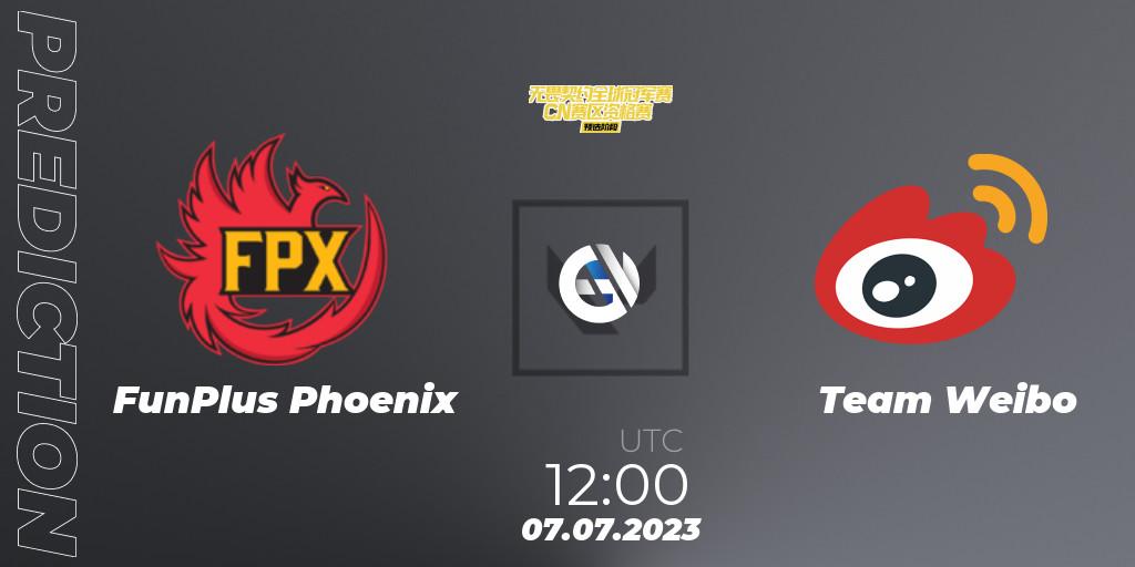 FunPlus Phoenix vs Team Weibo: Match Prediction. 07.07.23, VALORANT, VALORANT Champions Tour 2023: China Qualifier