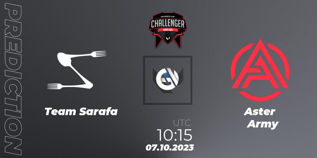 Team Sarafa vs Aster Army: Match Prediction. 07.10.23, VALORANT, TEC Challenger Series 10