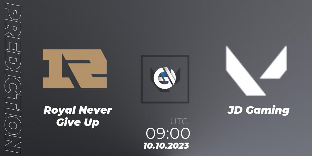 Royal Never Give Up vs JD Gaming: Match Prediction. 10.10.23, VALORANT, VALORANT China Evolution Series Act 2: Selection - Play-In