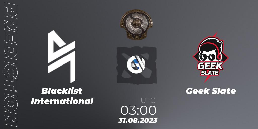 Blacklist International vs Geek Slate: Match Prediction. 31.08.23, Dota 2, The International 2023 - Southeast Asia Qualifier