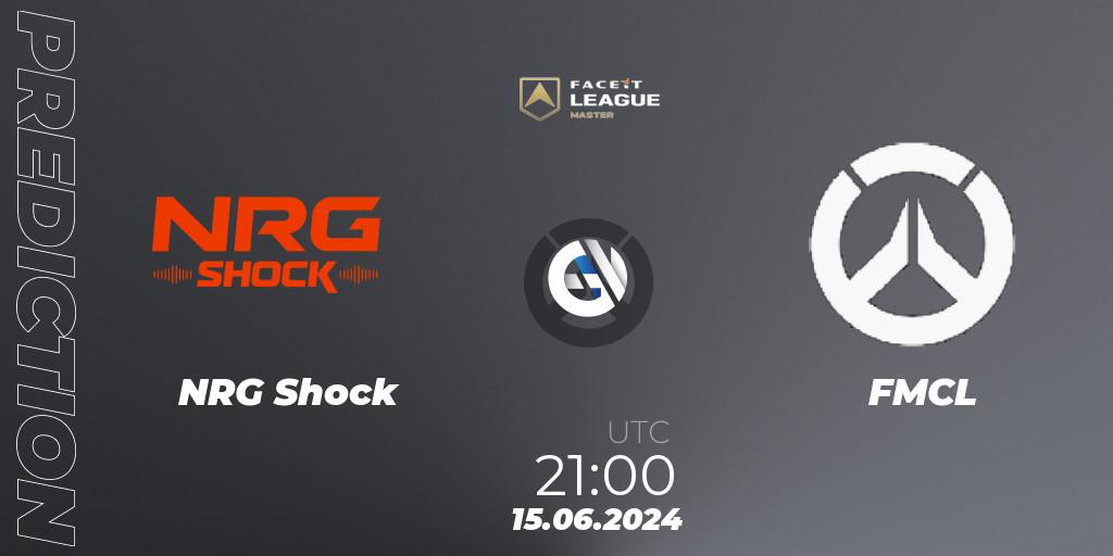 NRG Shock vs FMCL: Match Prediction. 15.06.2024 at 21:00, Overwatch, FACEIT League Season 1 - NA Master Road to EWC