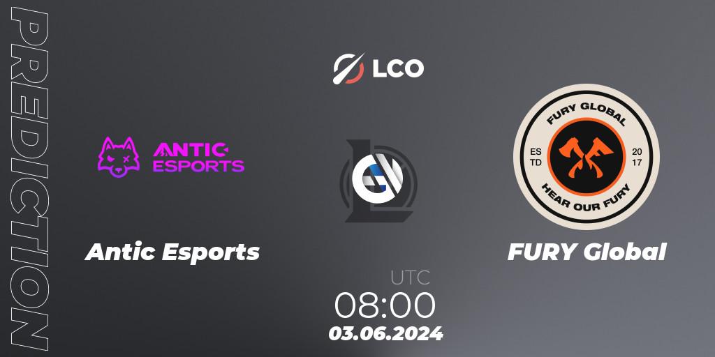 Antic Esports vs FURY Global: Match Prediction. 03.06.2024 at 08:00, LoL, LCO Split 2 2024 - Group Stage