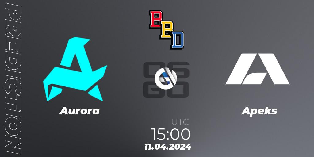Aurora vs Apeks: Match Prediction. 11.04.24, CS2 (CS:GO), BetBoom Dacha Belgrade 2024: European Qualifier
