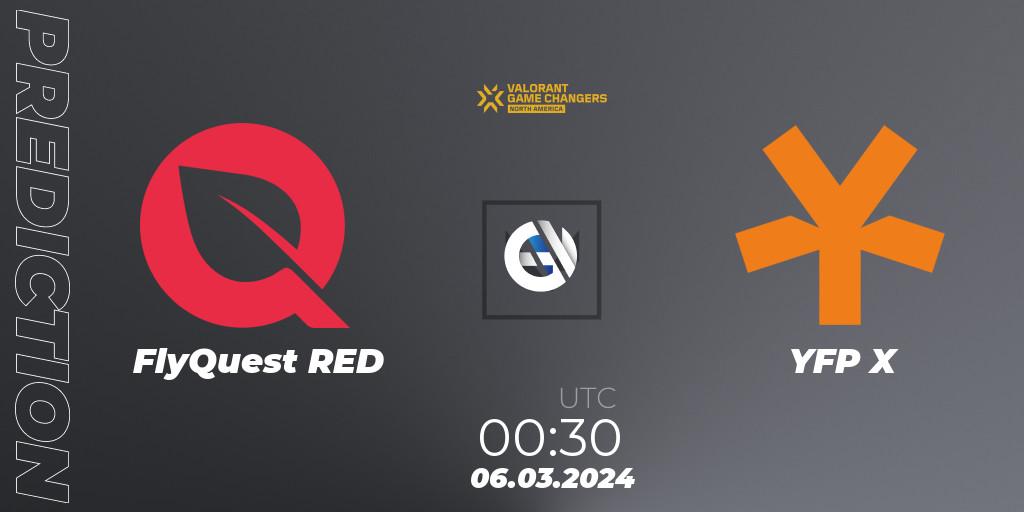 FlyQuest RED vs YFP X: Match Prediction. 06.03.2024 at 00:30, VALORANT, VCT 2024: Game Changers North America Series Series 1