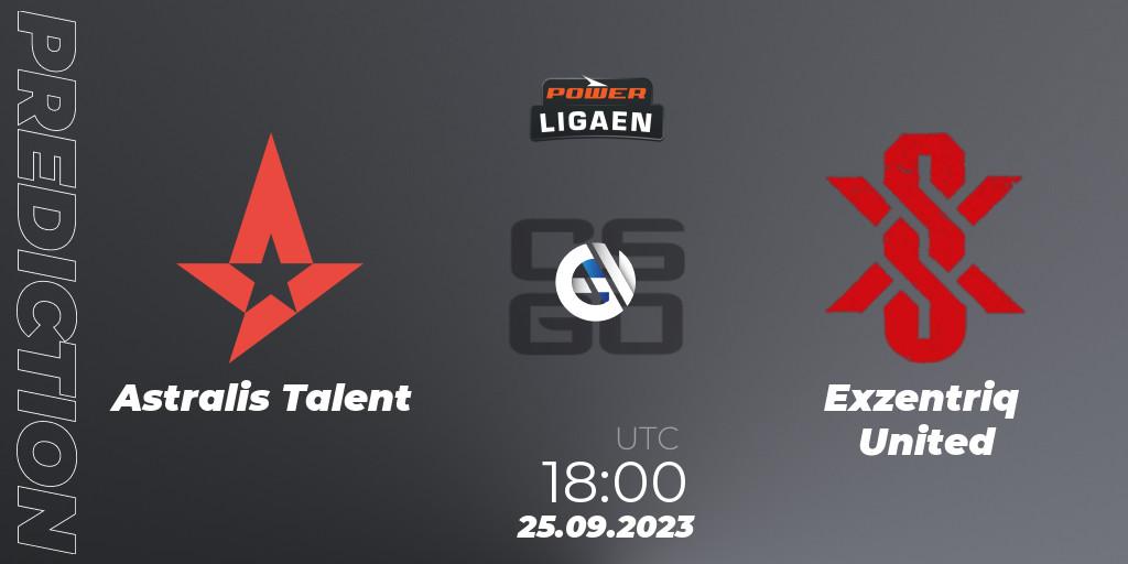 Astralis Talent vs Exzentriq United: Match Prediction. 25.09.23, CS2 (CS:GO), POWER Ligaen Season 24 Finals