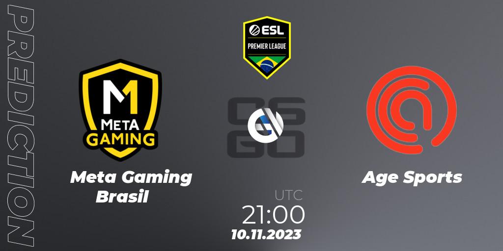 Meta Gaming Brasil vs Age Sports: Match Prediction. 10.11.2023 at 21:00, Counter-Strike (CS2), ESL Brasil Premier League Season 15: Open Qualifier