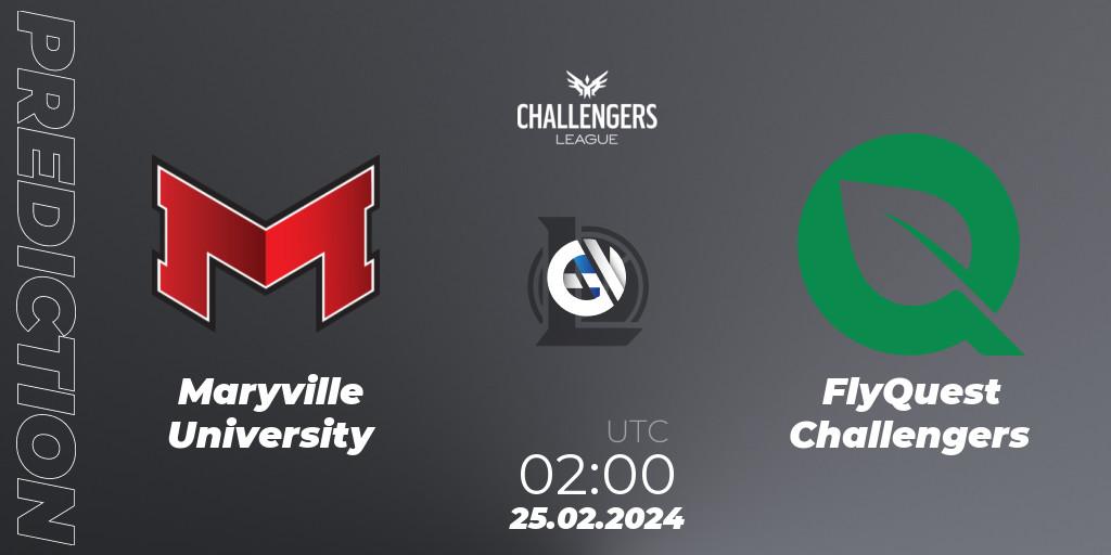 Maryville University vs FlyQuest Challengers: Match Prediction. 25.02.24, LoL, NACL 2024 Spring - Group Stage