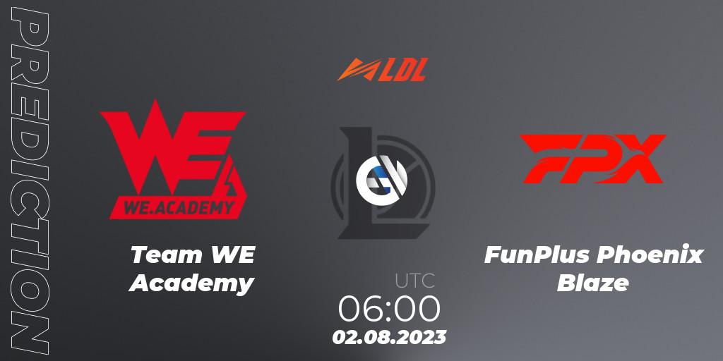 Team WE Academy vs FunPlus Phoenix Blaze: Match Prediction. 02.08.23, LoL, LDL 2023 - Playoffs