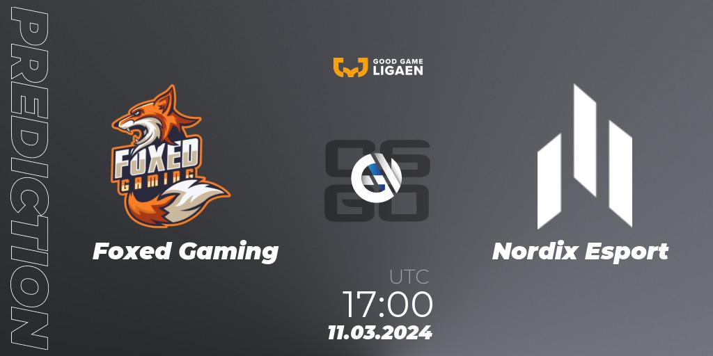 Foxed Gaming vs Nordix Esport: Match Prediction. 11.03.24, CS2 (CS:GO), Good Game-ligaen Spring 2024
