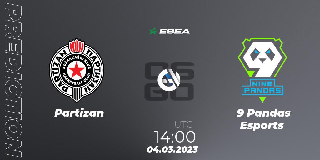 Partizan vs 9 Pandas Esports: Match Prediction. 04.03.2023 at 14:00, Counter-Strike (CS2), ESEA Season 44: Advanced Division - Europe