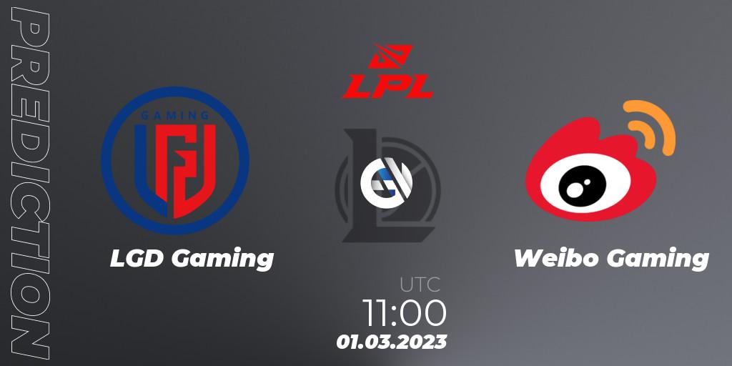 LGD Gaming vs Weibo Gaming: Match Prediction. 01.03.23, LoL, LPL Spring 2023 - Group Stage