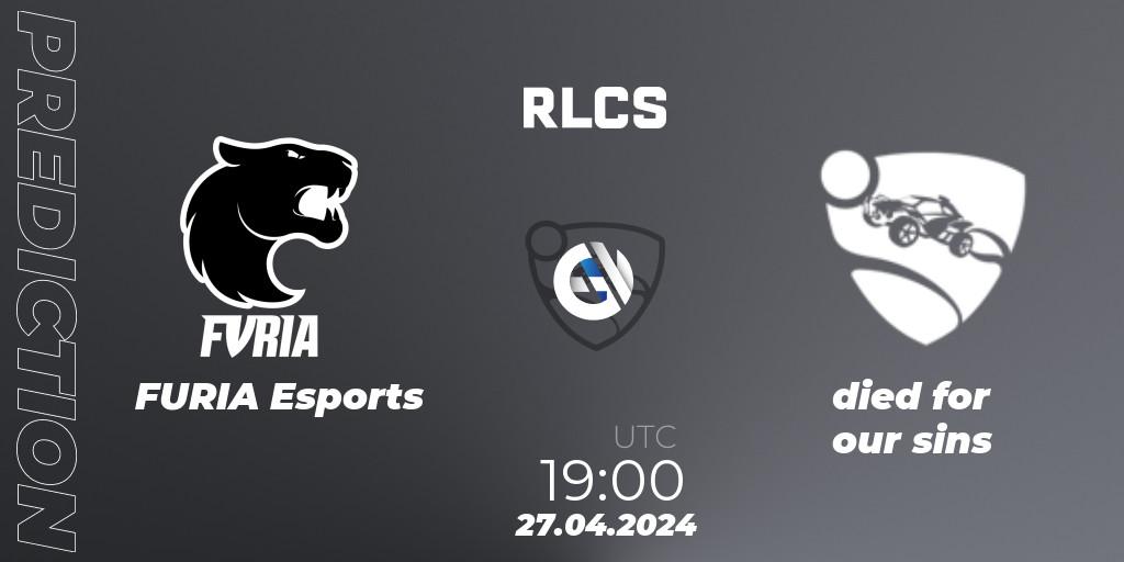 FURIA Esports vs died for our sins: Match Prediction. 27.04.2024 at 19:00, Rocket League, RLCS 2024 - Major 2: SAM Open Qualifier 4