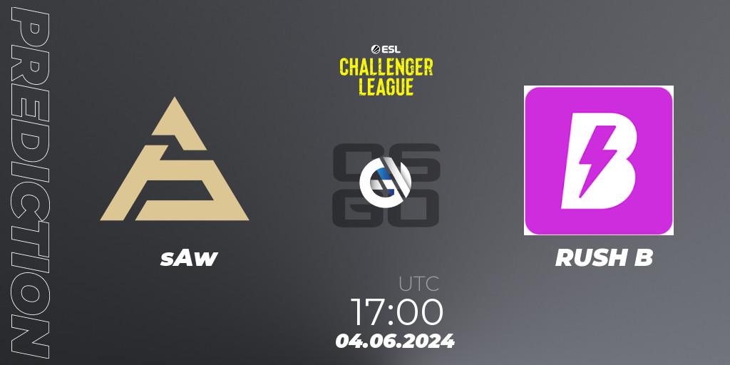 sAw vs RUSH B: Match Prediction. 04.06.2024 at 17:00, Counter-Strike (CS2), ESL Challenger League Season 47: Europe