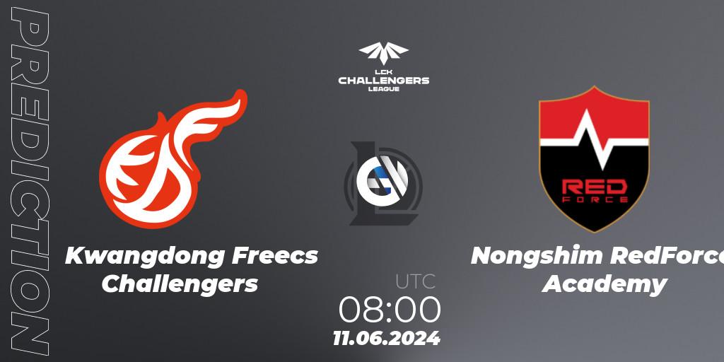 Kwangdong Freecs Challengers vs Nongshim RedForce Academy: Match Prediction. 11.06.2024 at 08:00, LoL, LCK Challengers League 2024 Summer - Group Stage