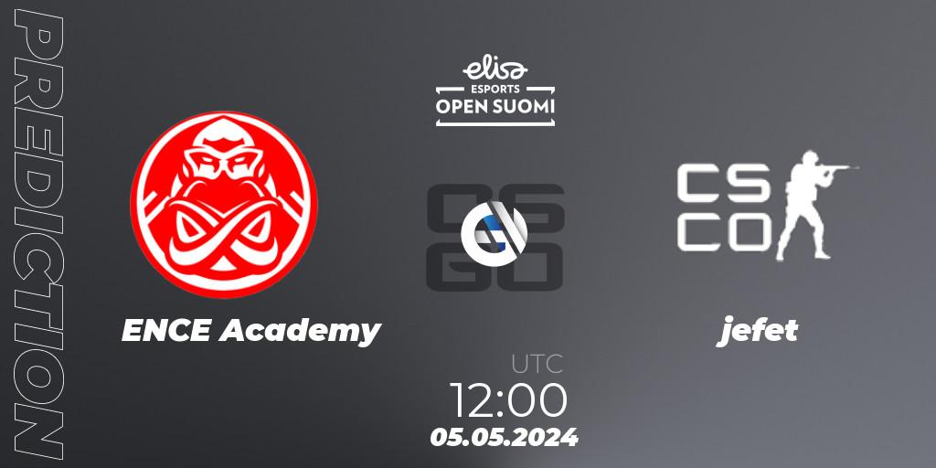 ENCE Academy vs jefet: Match Prediction. 05.05.2024 at 12:00, Counter-Strike (CS2), Elisa Open Suomi Season 6
