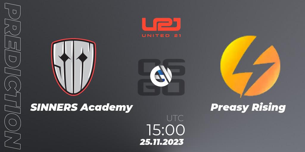SINNERS Academy vs Preasy Rising: Match Prediction. 27.11.2023 at 15:00, Counter-Strike (CS2), United21 Season 8: Division 2