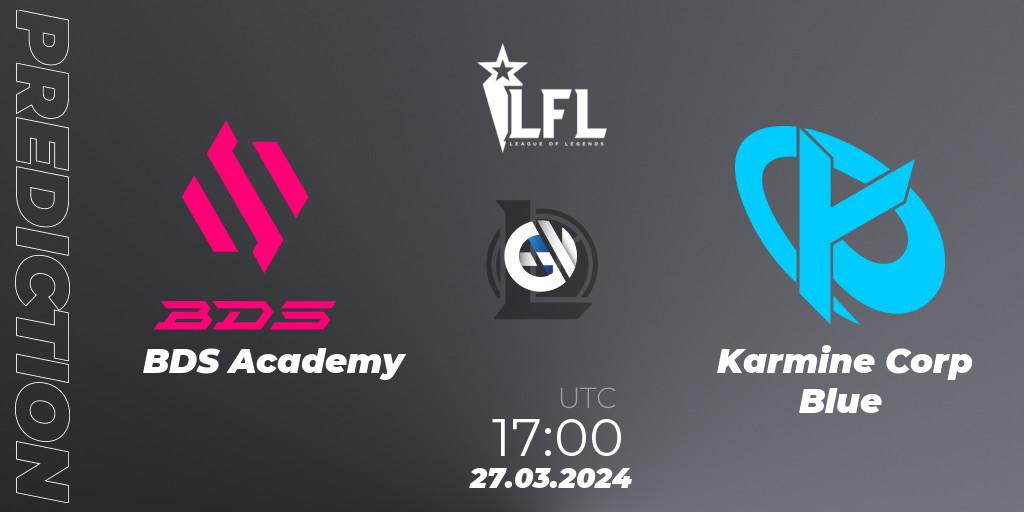 BDS Academy vs Karmine Corp Blue: Match Prediction. 27.03.24, LoL, LFL Spring 2024