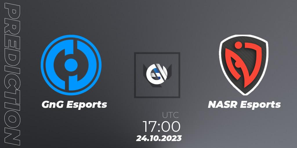 GnG Esports vs NASR Esports: Match Prediction. 24.10.2023 at 18:00, VALORANT, Superdome 2023 Egypt - LE & NA Qualifier
