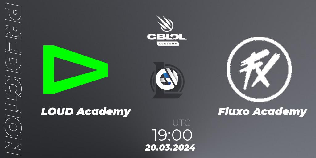 LOUD Academy vs Fluxo Academy: Match Prediction. 20.03.24, LoL, CBLOL Academy Split 1 2024