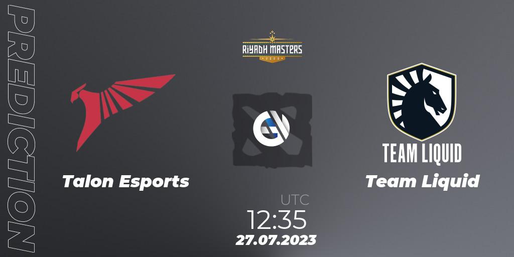 Talon Esports vs Team Liquid: Match Prediction. 27.07.23, Dota 2, Riyadh Masters 2023