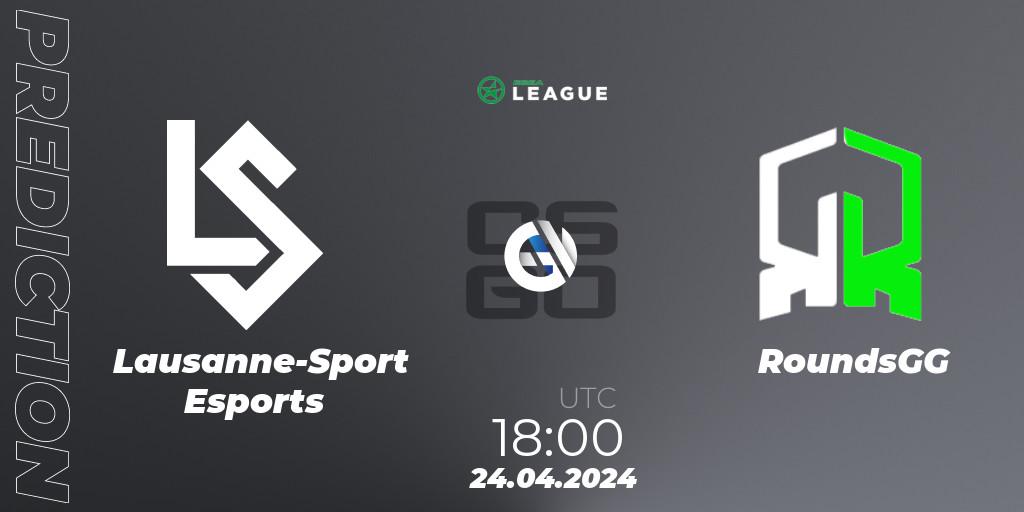 Lausanne-Sport Esports vs RoundsGG: Match Prediction. 24.04.24, CS2 (CS:GO), ESEA Season 49: Advanced Division - Europe