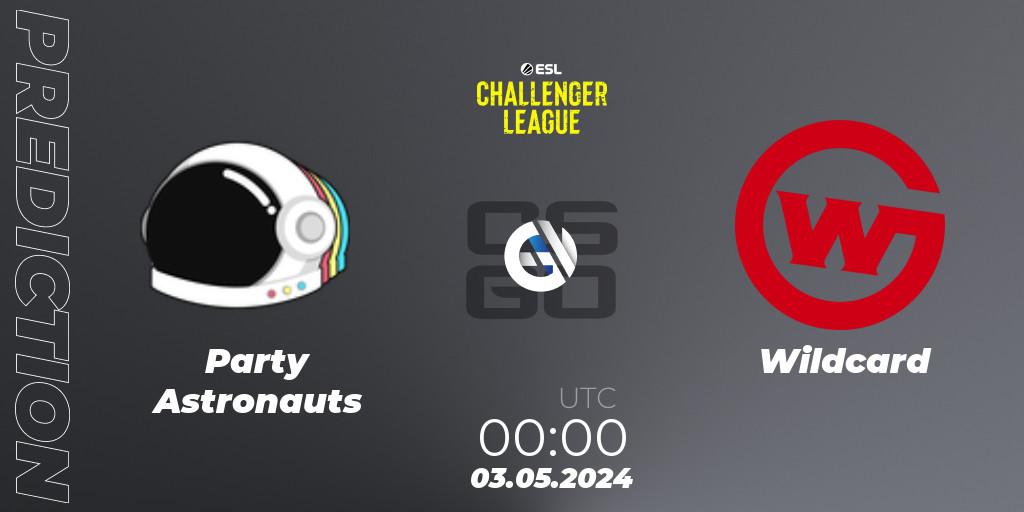 Party Astronauts vs Wildcard: Match Prediction. 03.05.2024 at 00:00, Counter-Strike (CS2), ESL Challenger League Season 47: North America