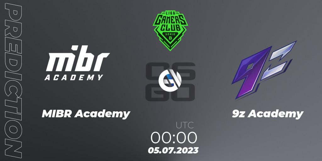 MIBR Academy vs 9z Academy: Match Prediction. 06.07.2023 at 00:00, Counter-Strike (CS2), Gamers Club Liga Série B: June 2023