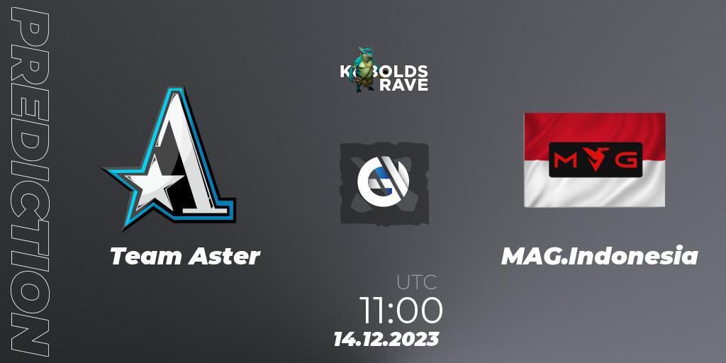 Team Aster vs MAG.Indonesia: Match Prediction. 14.12.2023 at 11:06, Dota 2, Kobolds Rave