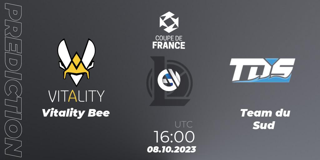 Vitality Bee vs Team du Sud: Match Prediction. 08.10.2023 at 16:00, LoL, Coupe de France 2023