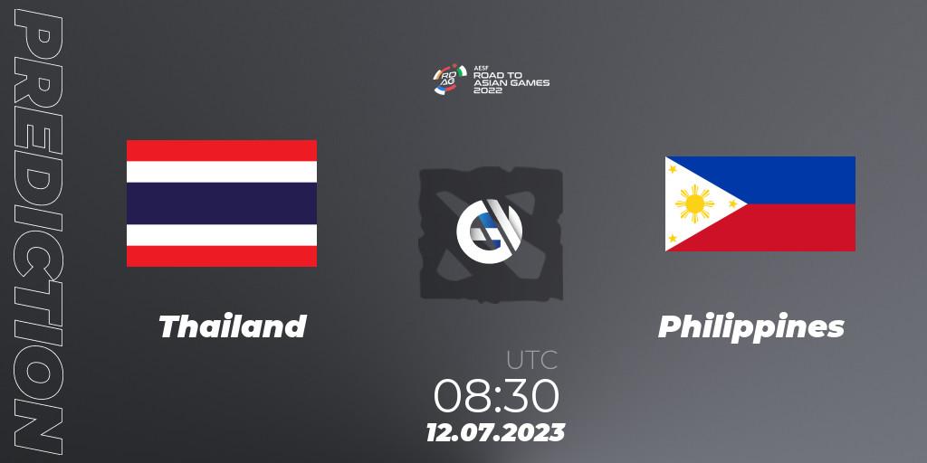 Thailand vs Philippines: Match Prediction. 12.07.2023 at 08:48, Dota 2, 2022 AESF Road to Asian Games - Southeast Asia