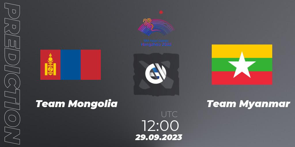 Team Mongolia vs Team Myanmar: Match Prediction. 29.09.2023 at 12:00, Dota 2, 2022 Asian Games