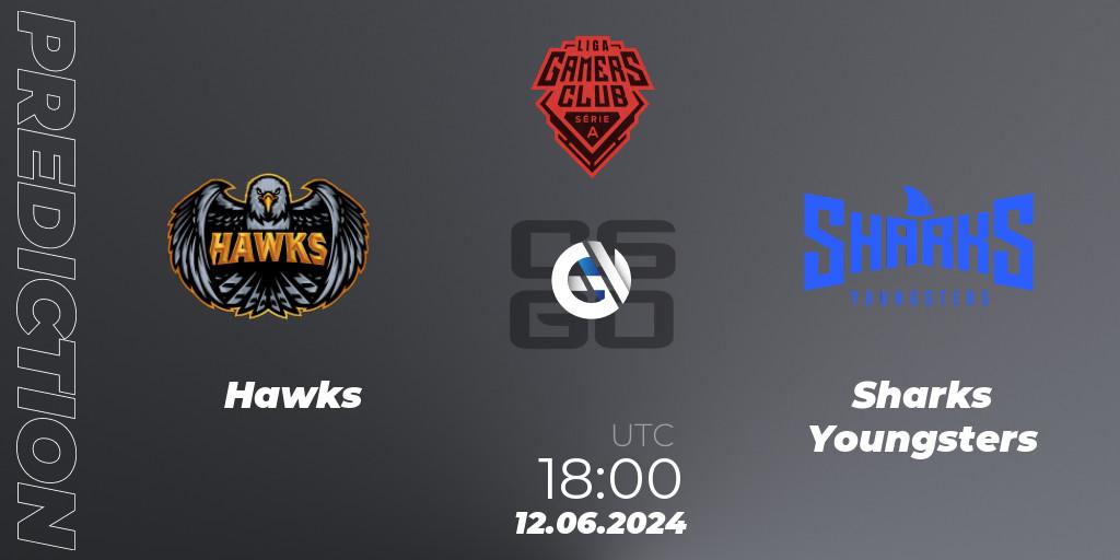 Hawks vs Sharks Youngsters: Match Prediction. 12.06.2024 at 18:00, Counter-Strike (CS2), Gamers Club Liga Série A: June 2024