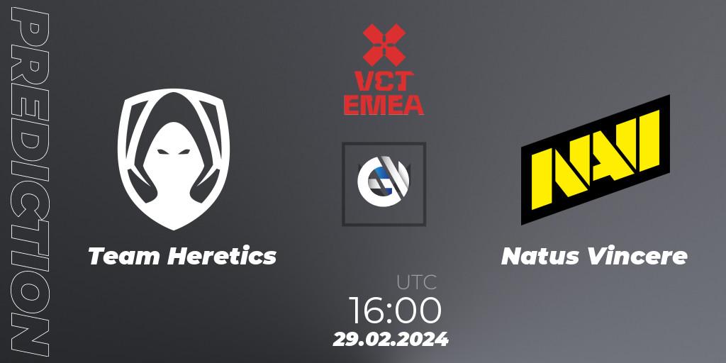 Team Heretics vs Natus Vincere: Match Prediction. 29.02.24, VALORANT, VCT 2024: EMEA Kickoff