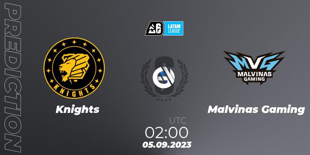 Knights vs Malvinas Gaming: Match Prediction. 05.09.2023 at 02:00, Rainbow Six, LATAM League 2023 - Stage 2