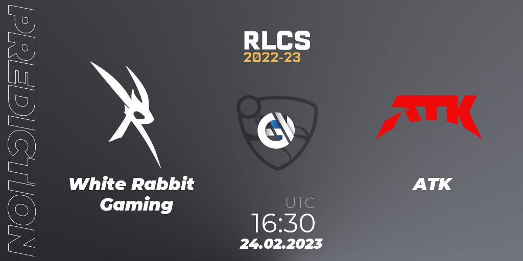 White Rabbit Gaming vs ATK: Match Prediction. 24.02.2023 at 16:30, Rocket League, RLCS 2022-23 - Winter: Sub-Saharan Africa Regional 3 - Winter Invitational