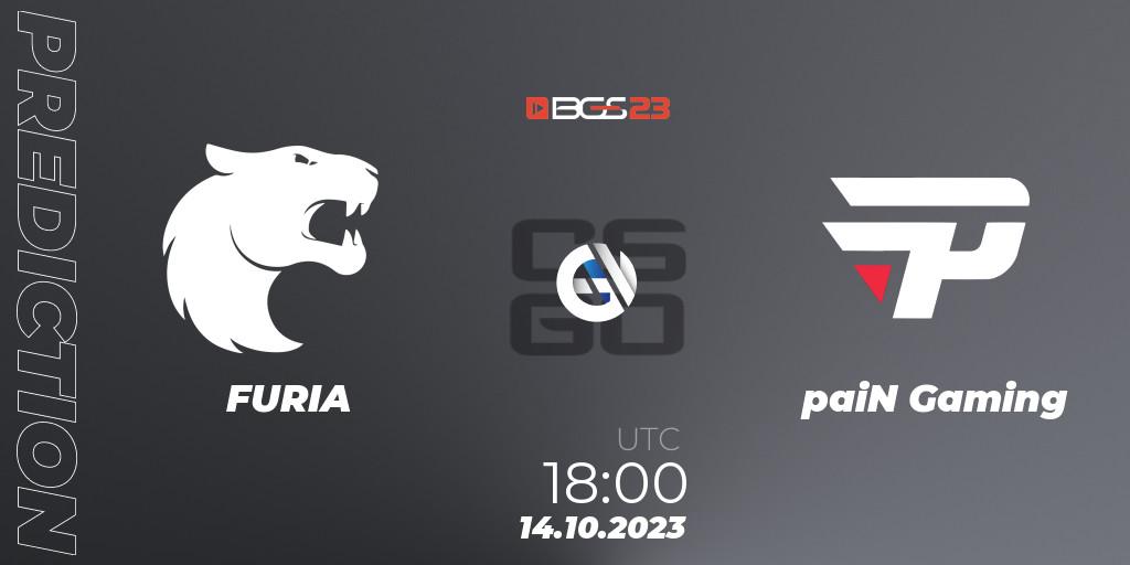 FURIA vs paiN Gaming: Match Prediction. 14.10.2023 at 20:00, Counter-Strike (CS2), BGS Esports 2023