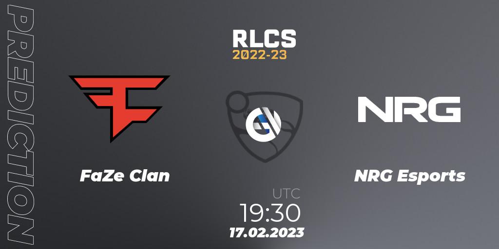 FaZe Clan vs NRG Esports: Match Prediction. 17.02.2023 at 19:30, Rocket League, RLCS 2022-23 - Winter: North America Regional 2 - Winter Cup