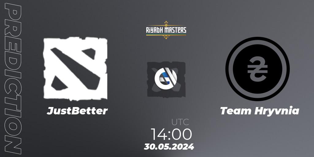 JustBetter vs Team Hryvnia: Match Prediction. 30.05.2024 at 15:00, Dota 2, Riyadh Masters 2024: Western Europe Open Qualifier