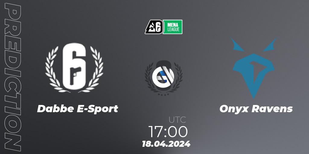 Dabbe E-Sport vs Onyx Ravens: Match Prediction. 18.04.2024 at 17:00, Rainbow Six, MENA League 2024 - Stage 1