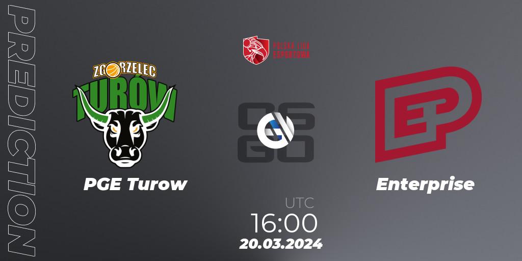PGE Turow vs Enterprise: Match Prediction. 20.03.24, CS2 (CS:GO), Polska Liga Esportowa 2024: Split #1