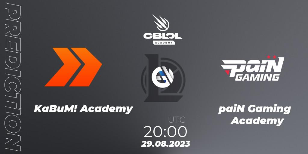 KaBuM! Academy vs paiN Gaming Academy: Match Prediction. 29.08.2023 at 20:00, LoL, CBLOL Academy Split 2 2023 - Playoffs
