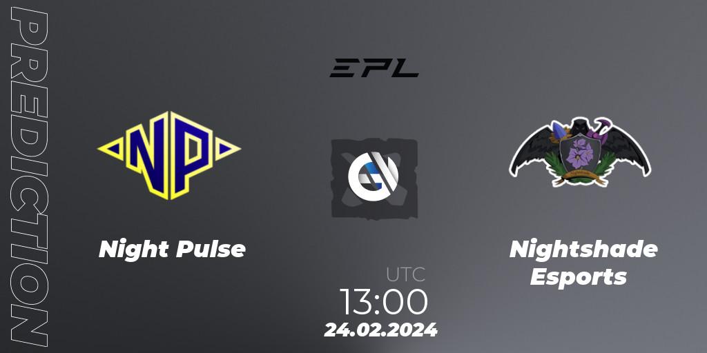 Night Pulse vs Nightshade Esports: Match Prediction. 24.02.2024 at 13:00, Dota 2, European Pro League Season 17: Division 2