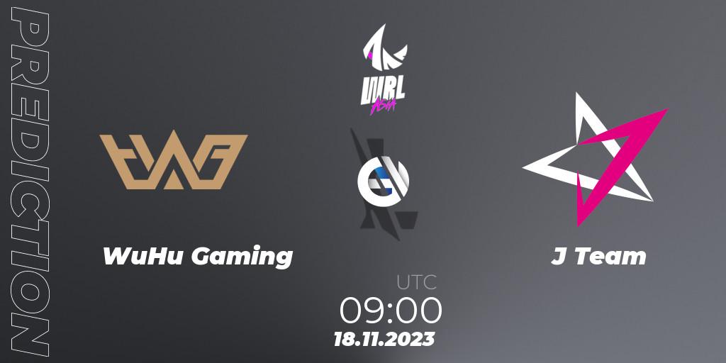 WuHu Gaming vs J Team: Match Prediction. 18.11.2023 at 09:00, Wild Rift, WRL Asia 2023 - Season 2 - Regular Season