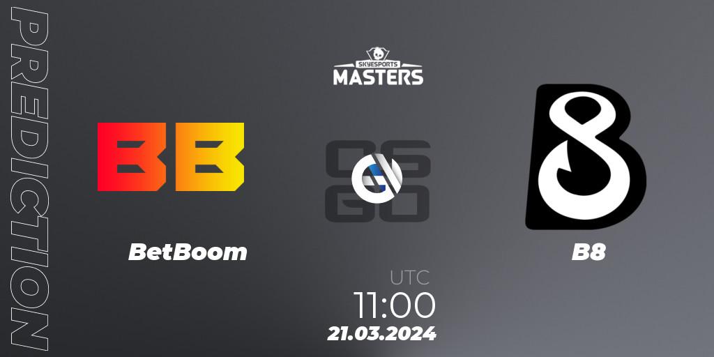 BetBoom vs B8: Match Prediction. 21.03.24, CS2 (CS:GO), Skyesports Masters 2024: European Qualifier